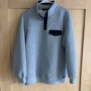 Women’s  Quilted Crewneck Sweater - Grey and Navy